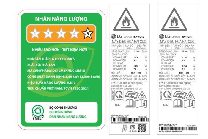 Điều Hòa LG Inverter AI Air 12000 BTU 1 Chiều IDC12M1 - Model 2025